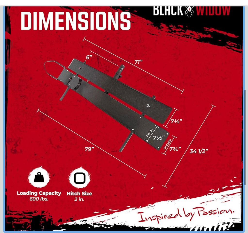 Black Widow Motorcycle Hitch Carrier